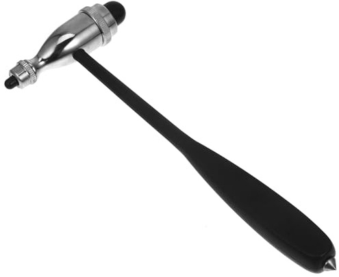 Healeved Martello Neurologico Medico in Acciaio Inox Manico Ergonomico Lungo Strumento Diagnostico Portatile Multifunzionale per Test Riflessi Nervosi e Articolari in Ambito Clinico e