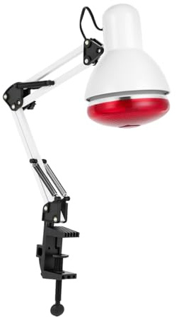 HUOMMGS 150W Rotlichtlampe Wärmelampe 220V Infrarotlampe 360° Drehbar Therapielampe mit Klemme Faltbares Rotlichtlampe Multifunktional Rotlichtlampewärmelampe für Massagesalons