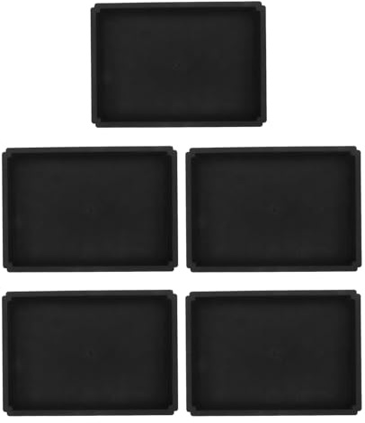 Milisten Vassoio per Piante in Resina Spessa 5 Pezzi, Sottovaso Rettangolare Antigoccia per Bonsai e Piante Grasse, Base Raccolta Acqua per Giardino e Interni, Supporto Stabile e