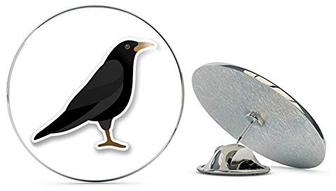 Raven Crow Blackbird Round Metal 0.75 Lapel Pin Hat Shirt Pin Tie Tack Pinback