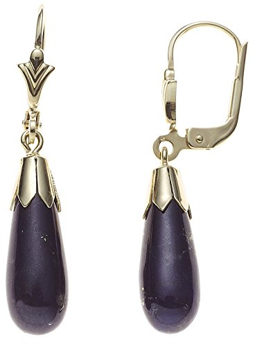 Jobo Damen-Ohrhänger aus 8 Karat 333 Gold mit Lapislazuli Tropfen