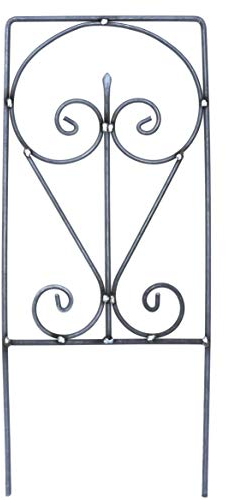 Rankgitter aus Metall 57 cm x 34 cm zum Stecken in Edelrost, Vollmaterial, Beetabgrenzung, Rankhilfe, Staudenhalter