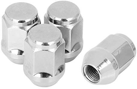 X AUTOHAUX 4 Uds M12x1.25 34mm Cromado Hexagonal Rueda Orejeta Tuercas Antirrobo Cono Asiento para Coche