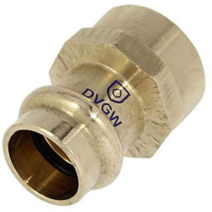 Übergangsstück b-press Innengewinde 12 mm x 1/2 aus Rotguss - Übergangsnippel Rotguss Fittings Kontur V Pressfittinge Kupferfittings I DIOS24®