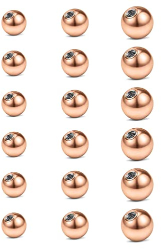 JFORYOU 14G Ersatzkugeln für Piercingschmuck 18-20 Stück Chirurgenstahl Kugeln mit Außengewinde Piercing Ersatzkugeln Industrial Zunge Nippel Nabel Bauchnabel Piercing Kugeln 5MM 6MM 8MM