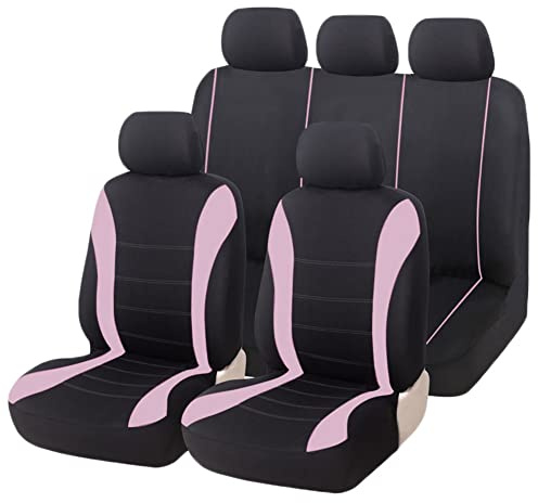 MISSMAO Sitzbezüge Auto Set Autositzbezüge Schonbezüge Vordersitze und Rücksitze Schonbezüge Komplettset, 2 Vordersitzbezüge, 1 Rücksitzbezug Rosa-5 Sitz