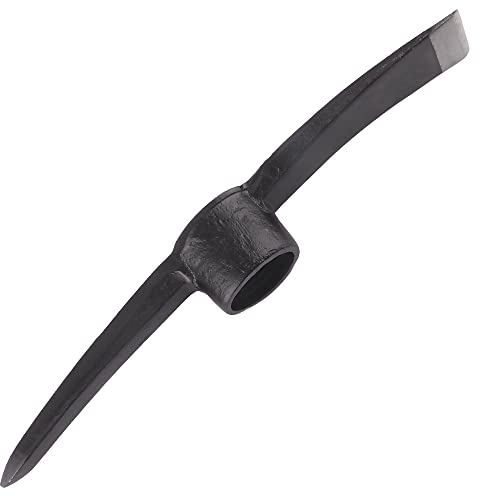 Bauster® Pioche sans manche, équipée des deux côtés, pioche combinée pour ameublir les sols durs, binette de jardin utile pour briser les murs (1,5 kg)
