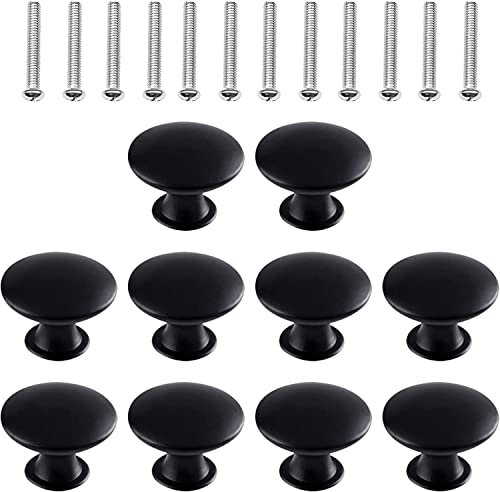 DULKET 10 Pcs Door Knobs Black Door Knobs Wardrobe Door Knobs Cabinet Door Knobs for Drawer Doors Wardrobe Door Black Door Knobs