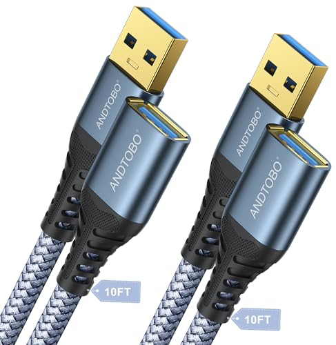 ANDTOBO Cavo Prolunga USB 3.0, [3Metri +3Metri, 2 Pacchi] USB Tipo A Maschio a Femmina Cavi di Estensione Trasferimento dati ad alta Velocità 5Gbps per Gamepad, Stampante, Webcam, Tastiera USB