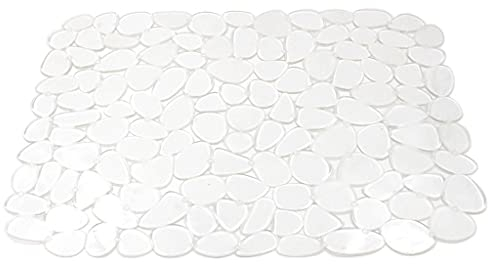Vctitil 30 x 39,9 cm Küchenspüle-Matte aus PVC, Kieselstein-Design, Abtropfmatte für Spüle, Arbeitsplatte, Tischplatte (transparent)