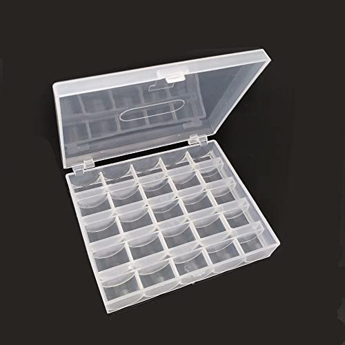 Nähmit - Spulenbox für 25 Nähmaschinenspulen 12x10x2,5cm Kunststoff Unterfadenspulen