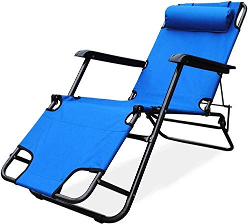 Leichter Liege- und Klappstuhl für den Garten, Campingbett, tragbar, leicht, aus Oxford-Stoff, für Strand, Terrasse, Garten, Camping im Freien (Farbe: Blau) Present