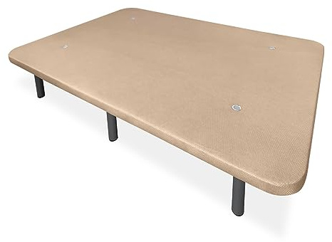 mattfy - Base Tapizada 3D Súper Reforzada, Gran Estabilidad, con Barras de Refuerzo y 6 Patas metálicas roscadas de 27cm, 105x190, Beige