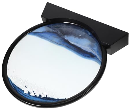Hohopeti Sablier Artistique 3d En Mouvement Liquide, 12 Pouces, Cadre Noir Bleu, Décoration Bureau Et Maison, Ornement Apaisant Et Décoratif Pour Étude Et Salon, Présent Créatif