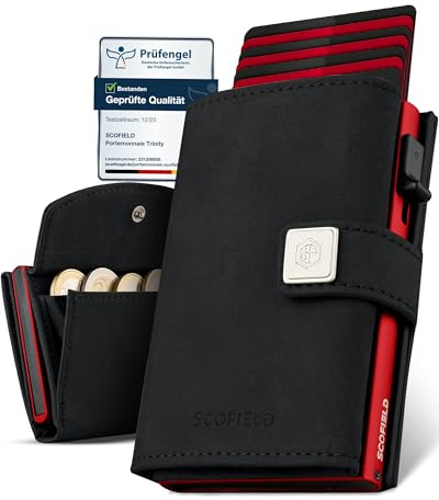 SF SCOFIELD Geldbörse Herren | Portmonee Herren für 9-11 Karten | Geldbeutel RFID Schutz | Portemonnaie | Wallets for Men | Smart Wallet | Kreditkartenetui | Slim Wallet | Kartenetui Klein