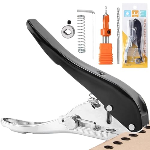 KEWAYO Single Hole Punch 8mm Orda Duty Hale Puncher Banda Portatile Punching Flip Piegare Handheld Punching Tool con scala per foto Carte carta e PVC, bordatura