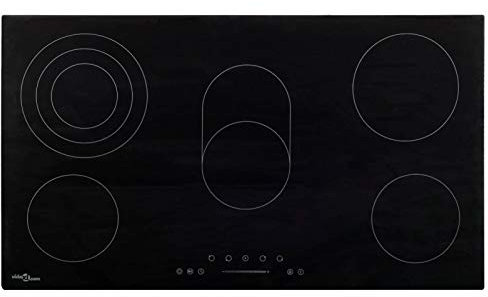 Homgoday Decoración de muebles, placa de cocina de cerámica 5 zonas y controles táctiles 77 cm 8500 W Muebles de interior/exterior para salón oficina