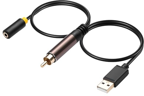 CERRXIAN Digitales S/PDIF zu Analog AUX 3,5 mm Koaxial Audiokabel, S/PDIF auf 3,5 mm Buchse Koaxial Konvertierungskabel mit USB Stromkabel