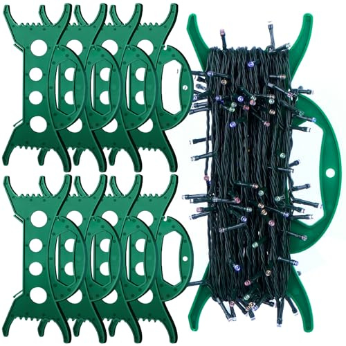 nuyikaso Lot de 8 Enrouleur de Câble Fil Stores Electrique Vide Support Organisateur Cordes Rubans Guirlandes Lumineuses Vert
