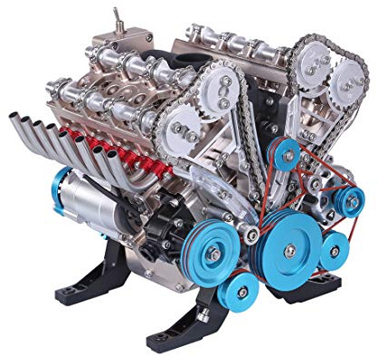 Funwetrike V8 Motor Bausätze die Läuft, 1:3 Mini Metall Mechanische Motor für Auto, 500 Teile DIY Montage Wissenschaft Experiment Kit für Erwachsene