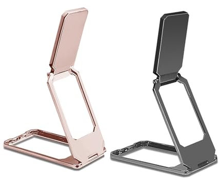 Fokroin 2Pcs Anello per Cellulare Dito, Rotazione a 360° Pieghevole in metallo, Supporto ad Anello per Telefono, Supporto Pieghevole in Metallo, Compatibile con Smartphone Tablet