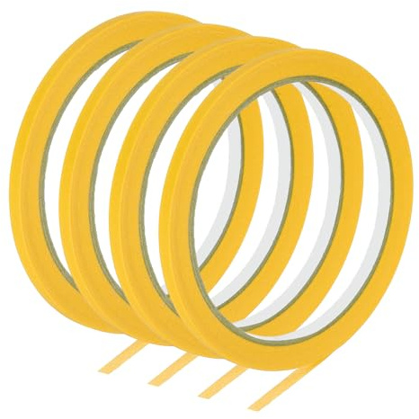 PATIKIL Ruban de Masquage, 4 Rouleaux 22 Yard x 0.2 Pouce Ruban Adhésif Multi-Surfaces Sans Résidus pour Peinture Murale, l'Étiquetage, Loisirs Créatifs à Domicile, Décoration, Jaune