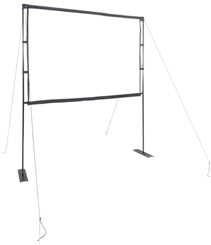 vidaXL Projection Screen - 100 Inch Portable Manual, 4:3 Matte White Polyester, Iron Stand for Home Theater, Office, Classroom, Movie Presentation