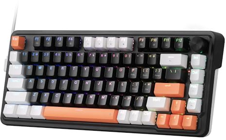 Redragon K714 Rapid Trigger HE Gaming Keyboard, 75% 81 Keys Wired Mechanical Keyboard w/Hyper-Fast Actuation Magnetic Switch, Actuation Point Adjustable, 8K Hz Polling Rate, Dedicated Control Knob