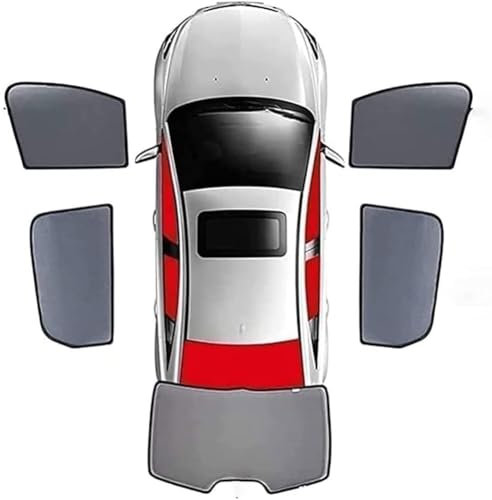 Auto Seitenfenster Sonnenblenden Set für FIAT 500/500C/500E/Abarth 500 2007-2022-Pr, Sonnenschutz Visier Vordere Hintere Fenster Magnetischer Atmungsaktiver Zubehör,E/5 Doors Window