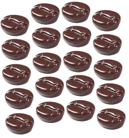 Warmhm 20Pcs Artificial Coffee Beans for DIY Crafts and Home Decoration Realistic Resin Coffee Bean Props for Parties Weddings and Photography Displays