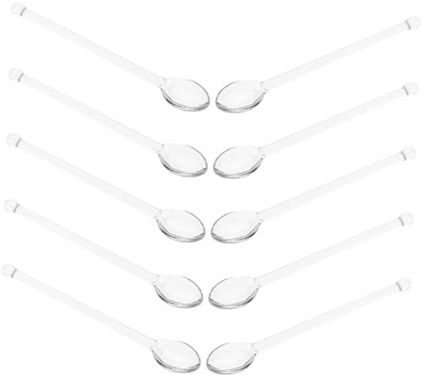 Cabilock 10piezas Cucharas Para De Vidrio Transparente Agitadores De Vidrio Para Café o Té Cucharillas Para Cócteles o Helados Para Fiestas o Uso Casa