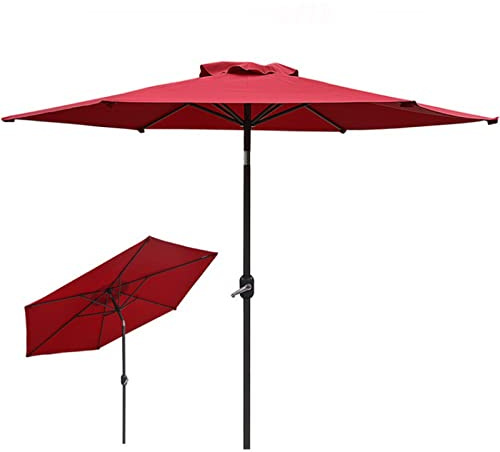 LSLYTQ 1PCS Umbrella Round Tilting, Garden ParasolWith Crank Handle, 8 Ribs, Sun Protection, Protection Windproof, For Backyard Pool Balcony Deck, Table Umbrella good