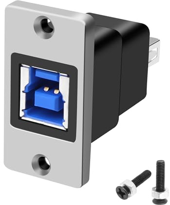 MEIRIYFA Panel Mount USB3.0 Type B Female to Type A Female Printer Adapter, 5Gbps USB3.0 AF/BF Type A to USB B Print Converter Adapter for PC Printer Scanner Fax Machine