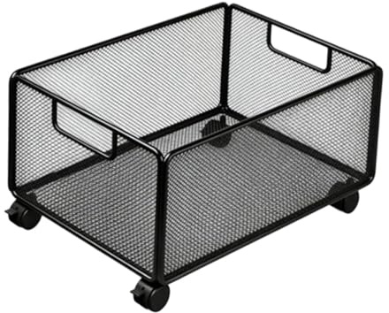 perfk Carrello Portadocumenti in Rete con Ruote, Carrello portaoggetti Portatile da Mettere sotto la scrivania, Organizer con Ruote per dormitorio, 48 Cm X 30 Cm X 23