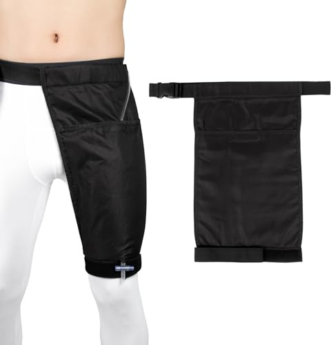 1 Stück Urindrainage Beutelhalter, Katheter Beinbeutel Halter, Taschen für Urinbeutel/ 2000 ML Große Kapazität, Beinbeutel für Urinbeutel, Verstellbares Band für Taille und Beine (1 Stück Schwarz)