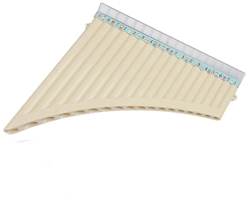 Panflöte Instrument Panflöte 16-Rohr Oder 18-Rohr Musikinstrument Aus Kunstharz Für Erwachsene Anfängerinstrument C-Dur Profi(18-pipe panpipes off-white)