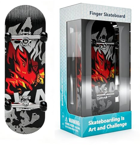CDLIZW Mini Skate Doigt,Planches à Doigts Stylées,Finger Skateboard Professionnels,Planche à Doigts en Bois D'érable,pour Les Amateurs de Skateboard,Petit Cadeau pour Adolescents