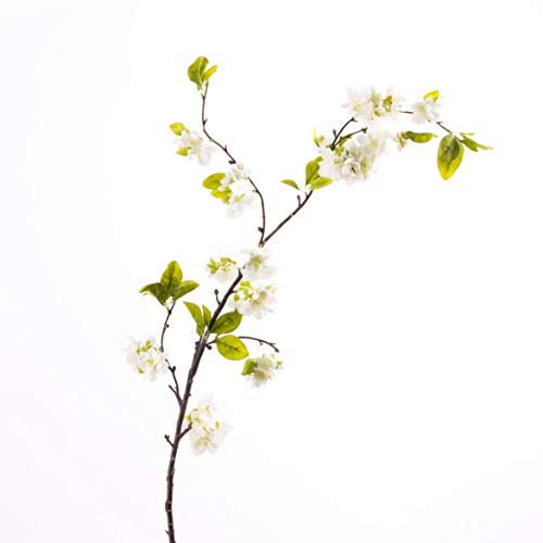artplants.de Ramo Artificiale di ciliegio, Crema-Bianco, 105cm