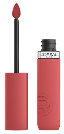 L'Oréal Paris Rossetto Liquido, Colore Intenso, Formula Matte a Lunga Durata, Con Acido Ialuronico, Resistente alle Sbavature, No transfer, Tonalità: 230 Shopping Spree