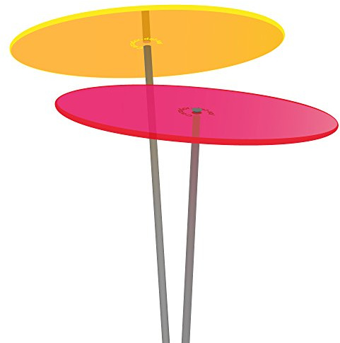 Cazador-del-sol ® - das Original | Duo | 2 Stück | Sonnenfänger gelb/rot | Durchmesser 20 cm | Höhe 175 cm