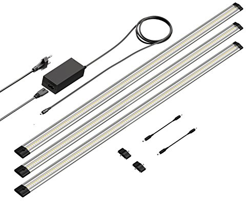 parlat LED Unterbau-Leuchte SIRIS, flach, je 90cm, je 963lm, warm-weiß 3er Set