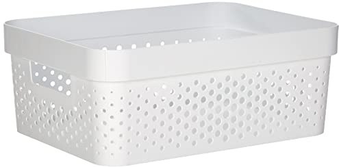 Curver | Bac Infinity 11L, Blanc, 35,6 x 26,6 x 13,6 cm, Plastique recyclé