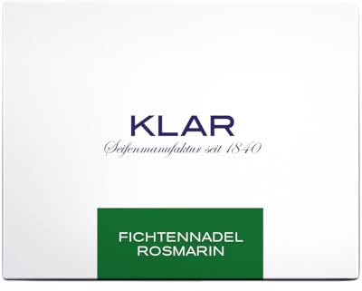 Klar Seifen Pflegeseife Fichtennadel & Rosmarin 135 g Cosmos zert. | Palmölfreie Hand- und Körperseife mit frisch-herbem Duft, belebend, Cosmos-zertifiziert, für normale Haut geeignet.