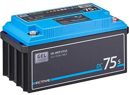 ECTIVE GEL Batterie DC75S - 12V, 75Ah, mit Nachfüllpacks, LCD-Display - Deep Cycle VRLA Versorgungsbatterie, Solarbatterie, Bootsbatterie, Starterbatterie, Blei Akku für Wohnwagen, Camper