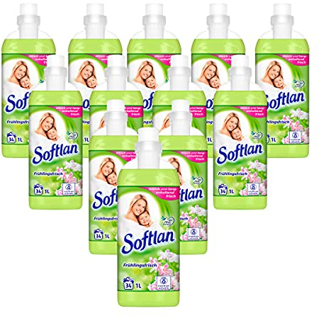 Softlan Weichspüler Frühlingsfrisch, 12 x 1l - für verwöhnend weiche Wäsche und einen langanhaltenden Duft
