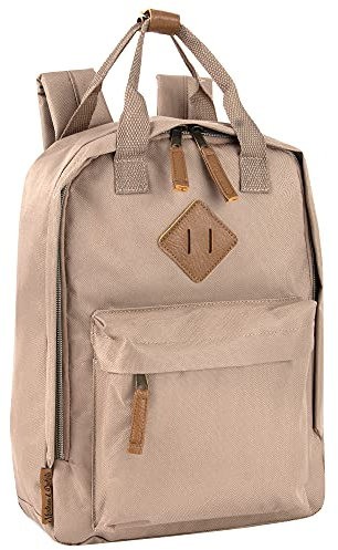 MADISON & DAKOTA Canvas Mini Backpack for Everyday & Day Pack Rucksack in Solid Color Blocks, Black, S, Rucksack Backpacks