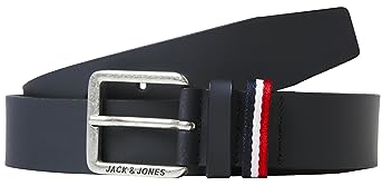 JACK & JONES Herren Jacespo Belt Ledergürtel, Navy Blazer, 95 EU