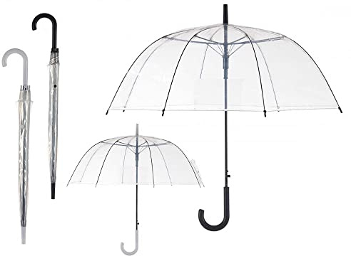 amara-global Durchsichtiger Regenschirm transparent Design Fashion Stockschirm durchsichtig