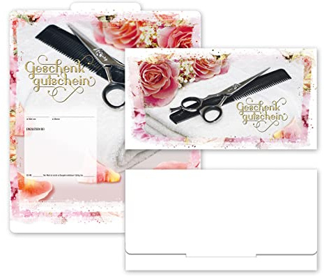 GESCHENKGUTSCHEINcom by POS-HAUER. Faltgutscheine. 50 Gutscheine für Friseure, hairstyling. Vordrucke für Unternehmen.