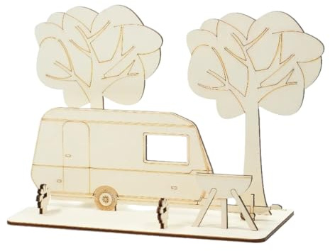 EICHENHÄNDIG Geldgeschenk für Wohnanhänger, Wohnwagen, Camping, steckbar, aus Sperrholz